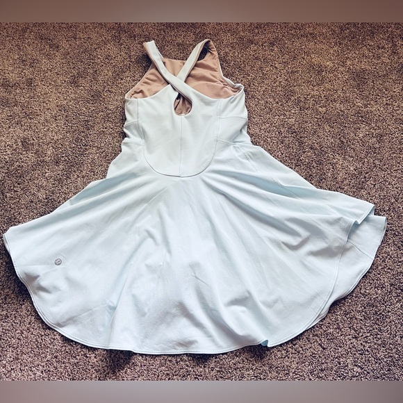 Light Blue Lululemon Court Crush Tennis Dress with Built-in Bra and Shorts - Picture 2 of 15